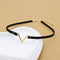 Simple vintage V Letter shape Choker Necklace Korean Style Hollow Black rope Velvet Collar leather collier femme chocker jewelry AExp