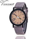 Simulation Quartz Watch - Casual Wooden Color Leather Strap Watch