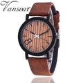 Simulation Quartz Watch - Casual Wooden Color Leather Strap Watch AExp