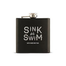 Sink or Swim Etched Black Hip Flask (Pack of 1)-Personalized Gifts For Men-JadeMoghul Inc.