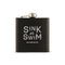 Sink or Swim Etched Black Hip Flask (Pack of 1)-Personalized Gifts For Men-JadeMoghul Inc.