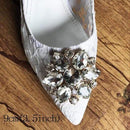 Size 4 34 Mesh Thin Black Rhinestone Pumps Crystal Pointed Toe Lace 2017 Designer Women Luxury Shoes Brand Jewel High Heels JadeMoghul Inc. 