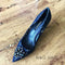 Size 4 34 Mesh Thin Black Rhinestone Pumps Crystal Pointed Toe Lace 2017 Designer Women Luxury Shoes Brand Jewel High Heels