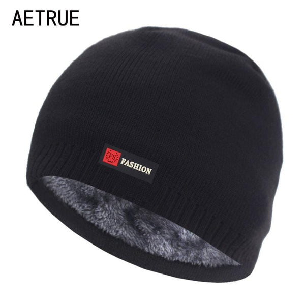 Skullies Beanies Men Winter Hat Women Knitted Hats For Men Cap Winter Beanie Hat Gorro Thick Warm Brimless Fur Bonnet Men's Cap AExp
