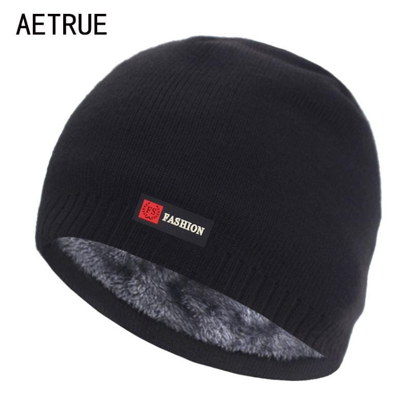 Skullies Beanies Men Winter Hat Women Knitted Hats For Men Cap Winter Beanie Hat Gorro Thick Warm Brimless Fur Bonnet Men's Cap AExp