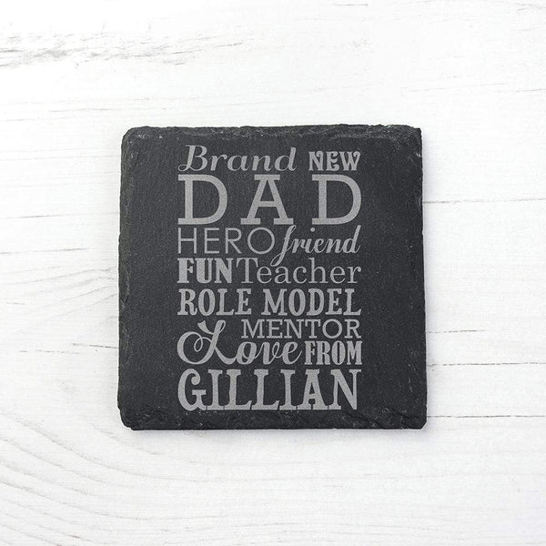 Slate Gifts & Accessories Keepsake Frames What A New Dad Means Square Slate Keepsake Treat Gifts