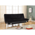 Sleeper Sofas Retro Chick Sofa Bed with speakers, Black Benzara