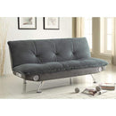 Sleeper Sofas Retro Chick Sofa Bed with speakers, Gray Benzara