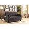 Sleeper Sofas Small Velvet Tufted Sofa Bed, Dark brown Benzara