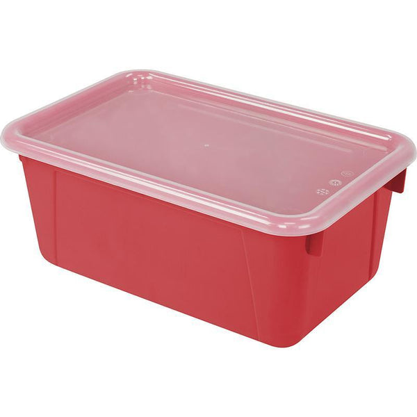 SMALL CUBBY BIN WITH COVER RED-Supplies-JadeMoghul Inc.