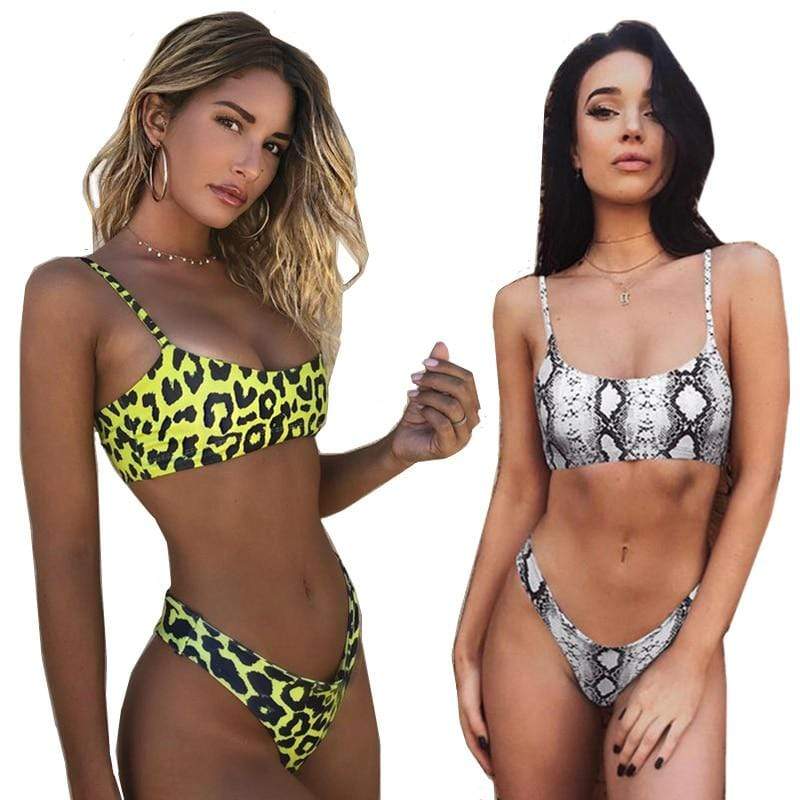 Snakeskin Bikini Women Swimwear Leopard Bikinis Sexy Biquini Swim Suit Push Up Swimsuit Female Beachwear Swimming Bikini Women AExp