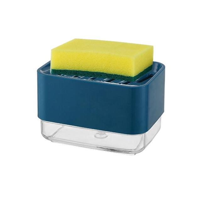 Soap Pump Dispenser with Sponge Holder Liquid Dispenser Container Hand Press Soap Organizer Kitchen Cleaner Tools JadeMoghul Inc. 
