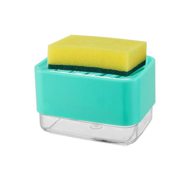 Soap Pump Dispenser with Sponge Holder Liquid Dispenser Container Hand Press Soap Organizer Kitchen Cleaner Tools JadeMoghul Inc. 