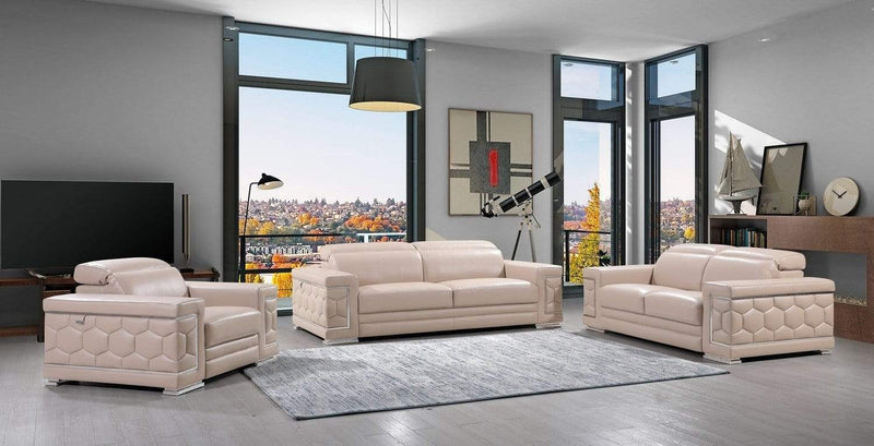 Sofas Cheap Sofas - 114" Modern Beige Leather Sofa Set HomeRoots