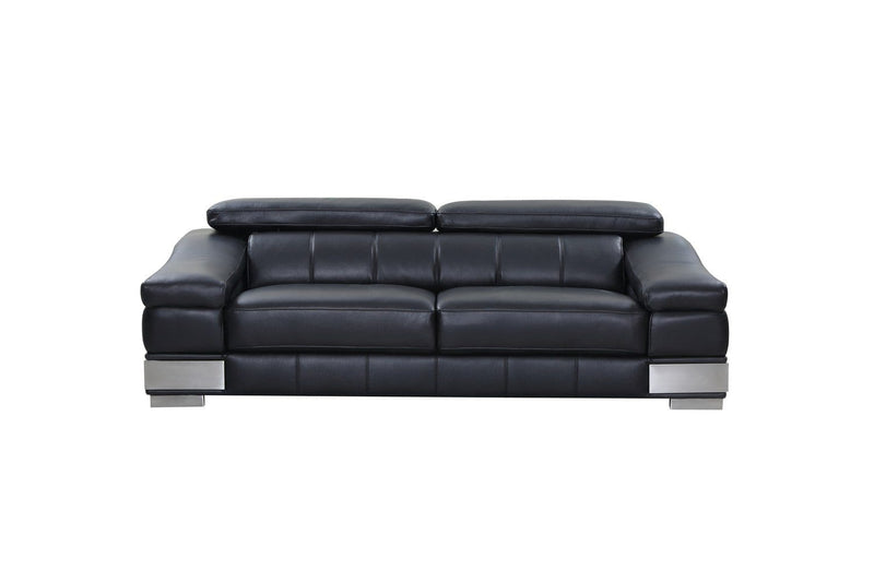 Sofas Cheap Sofas - 117" Modern Black Leather Sofa Set HomeRoots