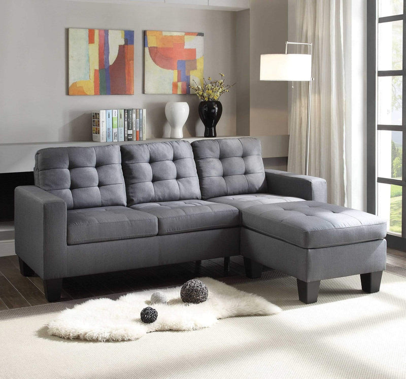 Sofas Cheap Sofas - 32" X 81" X 35" Gray Linen Upholstery Sectional Sofa HomeRoots