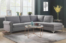 Sofas Cheap Sofas - 78" X 100" X 35" Gray Fabric Upholstery Metal Leg Sectional Sofa HomeRoots