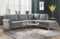 Sofas Cheap Sofas - 78" X 100" X 35" Gray Fabric Upholstery Metal Leg Sectional Sofa HomeRoots