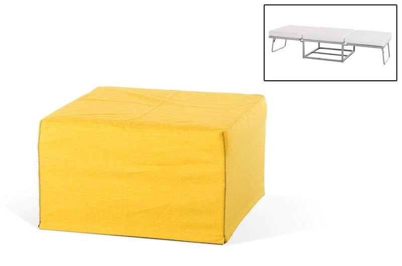 Sofas Fabric Sofa - 17" Yellow Fabric and Steel Ottoman Sofa Bed HomeRoots