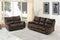 Sofas Fabric Sofa - 63'' X 40'' X 40'' Modern Dark Brown Leather Sofa And Loveseat HomeRoots