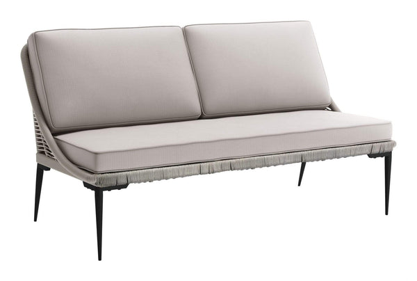 Sofas Fabric Sofa - 66.1" x 31.5" x 35" Black & Dark Gray, Steel & Rope, Sofa HomeRoots