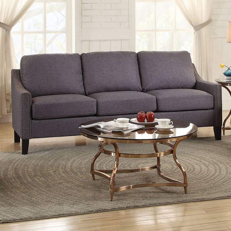 Sofas Fabric Sofa - 68" X 31" X 36" Gray Linen Sofa HomeRoots