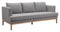 Sofas Fabric Sofa - 81.5" x 34.6" x 33.5" Gray, Sunproof Fabric, Powder Coated Aluminum, Sofa HomeRoots