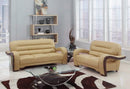 Sofas Leather Sofa - 55.9'' X 35.8'' X 34.3'' Modern Beige Leather Sofa And Loveseat HomeRoots