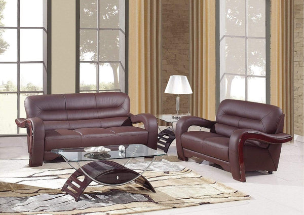 Sofas Leather Sofa - 55.9'' X 35.8'' X 34.3'' Modern Brown Leather Sofa And Loveseat HomeRoots