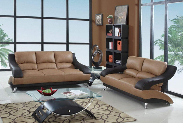 Sofas Leather Sofa - 62'' X 37'' X 43'' Modern Two Tone Leather Sofa And Loveseat HomeRoots