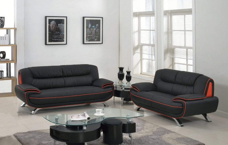 Sofas Leather Sofa - 67'' X 35'' X 35'' Modern Black Leather Sofa And Loveseat HomeRoots