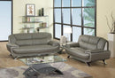 Sofas Leather Sofa - 67'' X 35'' X 35'' Modern Gray Leather Sofa And Loveseat HomeRoots