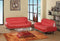Sofas Leather Sofa - 67'' X 35'' X 35'' Modern Red Leather Sofa And Loveseat HomeRoots