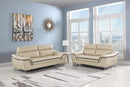 Sofas Leather Sofa - 69'' X 36'' X 40'' Modern Beige Leather Sofa And Loveseat HomeRoots