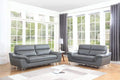 Sofas Leather Sofa - 69'' X 36'' X 40'' Modern Gray Leather Sofa And Loveseat HomeRoots