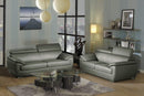 Sofas Leather Sofa - 69'' X 38'' X 32-39'' Modern Gray Leather Sofa And Loveseat HomeRoots