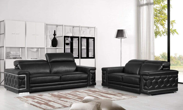 Sofas Leather Sofa - 71" X 41" X 29" Modern Black Leather Sofa And Loveseat HomeRoots