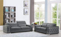 Sofas Leather Sofa - 71" X 41" X 29" Modern Dark Gray Leather Sofa And Loveseat HomeRoots