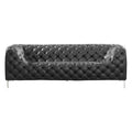 Sofas Leather Sofa - 85" X 36.5" X 28" Black Leatherette Sofa HomeRoots