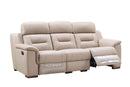 Sofas Leather Sofa - 90" X 41" X 41" Modern Beige Leather Reclining Sofa HomeRoots