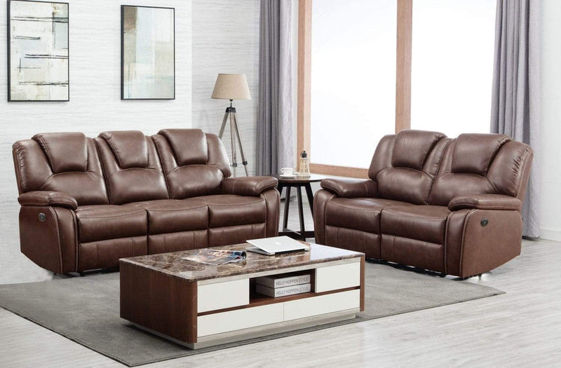 Sofas Leather Sofa Set - 62'' X 38'' X 40'' Modern Brown Leather Sofa And Loveseat HomeRoots