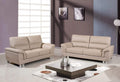 Sofas Leather Sofa Set - 64'' X 36'' X 37'' Modern Beige Leather Sofa And Loveseat HomeRoots