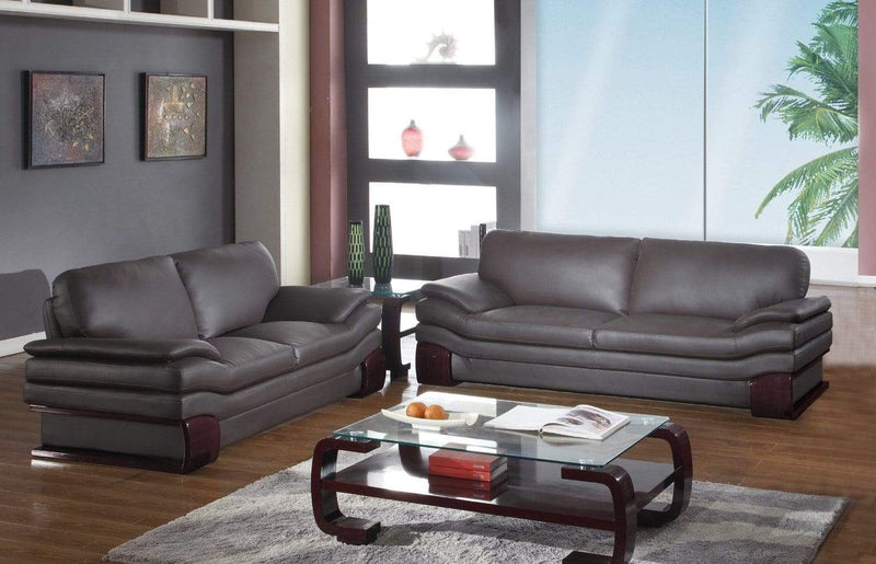 Sofas Leather Sofa Set - 70'' X 35'' X 35'' Modern Brown Leather Sofa And Loveseat HomeRoots