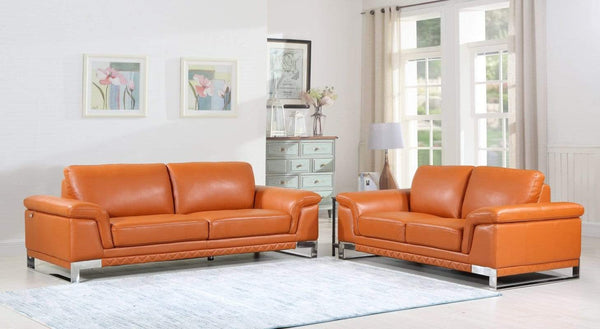 Sofas Leather Sofa Set - 73'' X 39'' X 32'' Modern Camel Leather Sofa And Loveseat HomeRoots