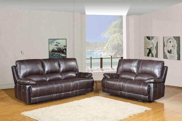 Sofas Leather Sofa Set - 76'' X 40'' X 41'' Modern Brown Leather Sofa And Loveseat HomeRoots