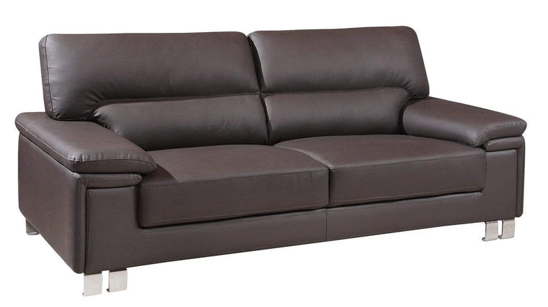 Sofas Modern Leather Sofa - 155" X 72" X 72" Brown Sofa Love HomeRoots