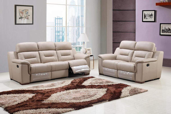 Sofas Modern Leather Sofa - 157" X 82" X 82" Beige Sofa Love HomeRoots