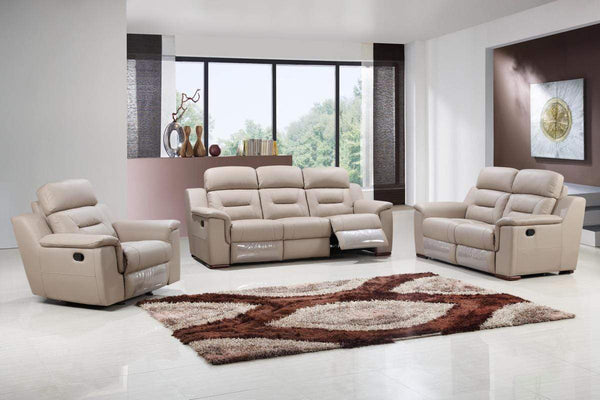 Sofas Modern Leather Sofa - 200" X 123" X 123" Beige Sofa Set HomeRoots