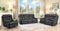 Sofas Modern Leather Sofa - 210" X 120" X 123" Gray Power Reclining Sofa Set HomeRoots