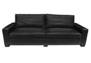 Sofas Modern Leather Sofa - 42" X 96" X 34" Black Full Leather Sofa 3 Seater HomeRoots